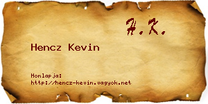 Hencz Kevin névjegykártya